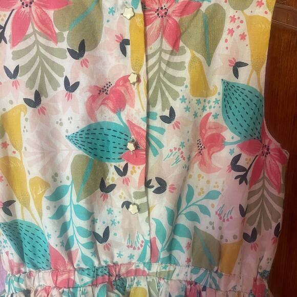 Tommy Bahama Girls Lined Elastic Drawstring Waist Handkerchief Hem Dress Sz 5T - Picture 6 of 9